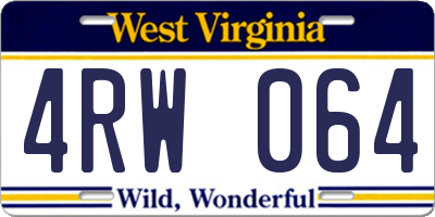 WV license plate 4RW064