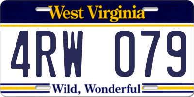 WV license plate 4RW079