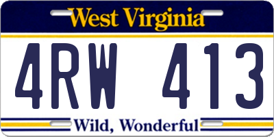 WV license plate 4RW413