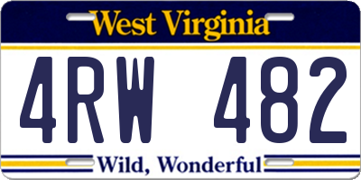 WV license plate 4RW482