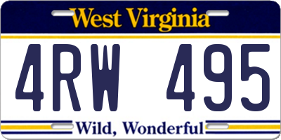 WV license plate 4RW495