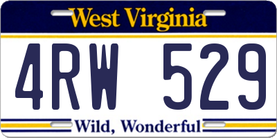 WV license plate 4RW529