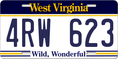 WV license plate 4RW623