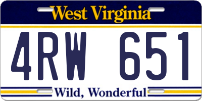 WV license plate 4RW651