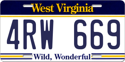 WV license plate 4RW669