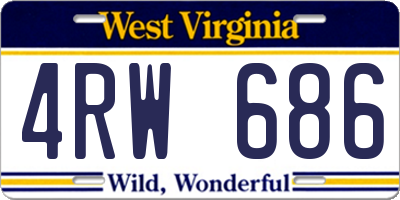 WV license plate 4RW686
