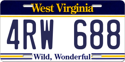 WV license plate 4RW688