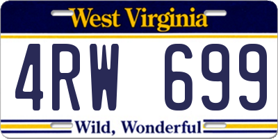 WV license plate 4RW699