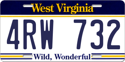 WV license plate 4RW732
