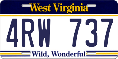 WV license plate 4RW737