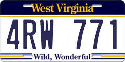 WV license plate 4RW771