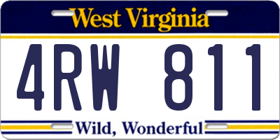 WV license plate 4RW811
