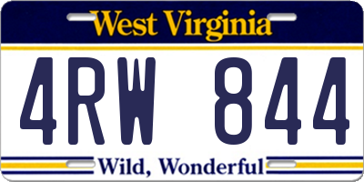 WV license plate 4RW844