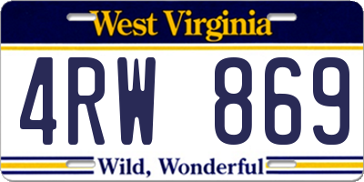 WV license plate 4RW869