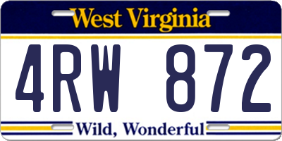 WV license plate 4RW872