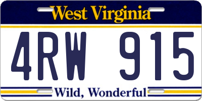 WV license plate 4RW915