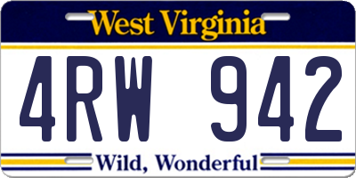 WV license plate 4RW942