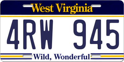 WV license plate 4RW945