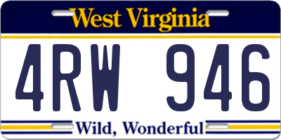 WV license plate 4RW946