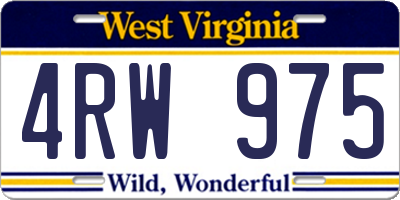 WV license plate 4RW975