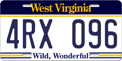 WV license plate 4RX096