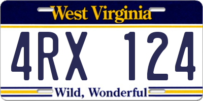 WV license plate 4RX124