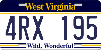 WV license plate 4RX195