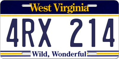 WV license plate 4RX214