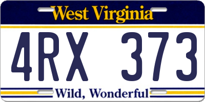 WV license plate 4RX373