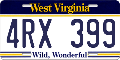 WV license plate 4RX399