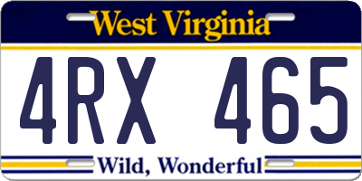 WV license plate 4RX465
