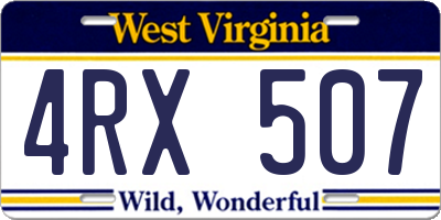 WV license plate 4RX507