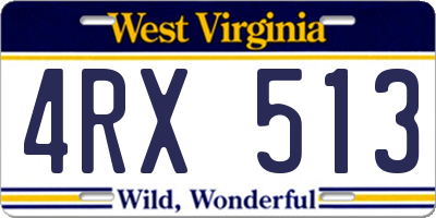 WV license plate 4RX513