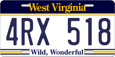 WV license plate 4RX518