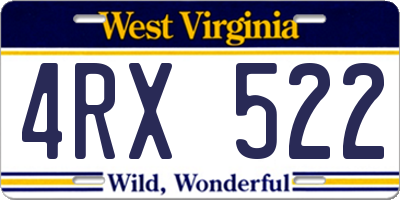 WV license plate 4RX522