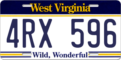 WV license plate 4RX596