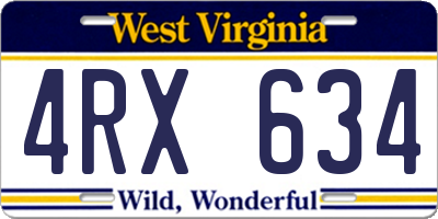 WV license plate 4RX634