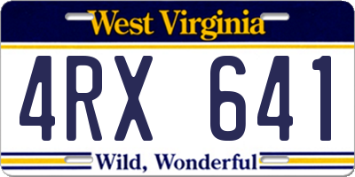 WV license plate 4RX641
