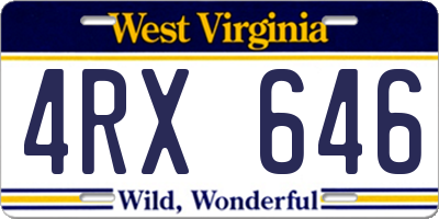 WV license plate 4RX646
