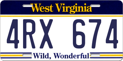 WV license plate 4RX674