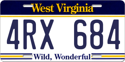 WV license plate 4RX684