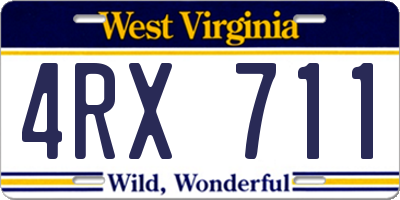 WV license plate 4RX711