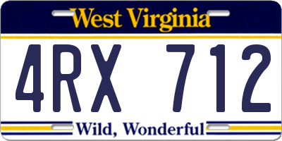 WV license plate 4RX712