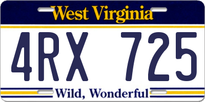 WV license plate 4RX725