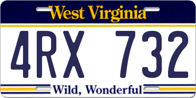 WV license plate 4RX732