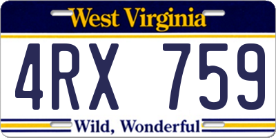WV license plate 4RX759