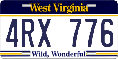 WV license plate 4RX776