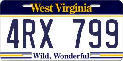 WV license plate 4RX799