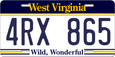 WV license plate 4RX865