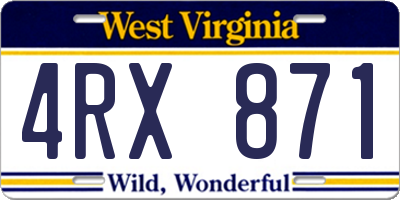 WV license plate 4RX871